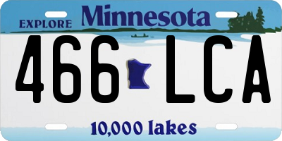 MN license plate 466LCA
