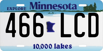MN license plate 466LCD
