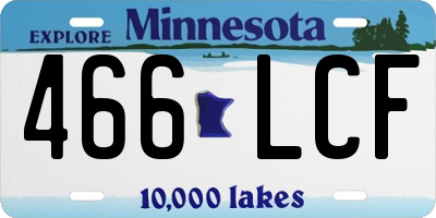 MN license plate 466LCF