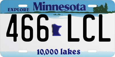 MN license plate 466LCL
