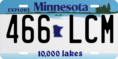 MN license plate 466LCM