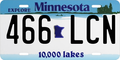 MN license plate 466LCN