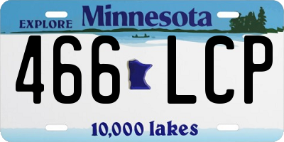 MN license plate 466LCP