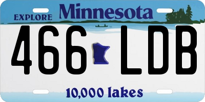MN license plate 466LDB