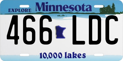 MN license plate 466LDC