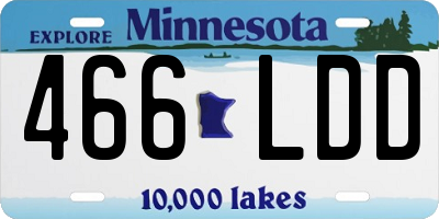 MN license plate 466LDD