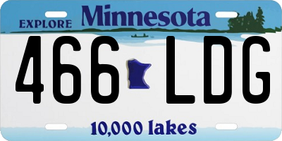MN license plate 466LDG