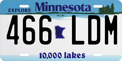 MN license plate 466LDM