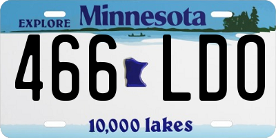 MN license plate 466LDO