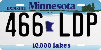 MN license plate 466LDP