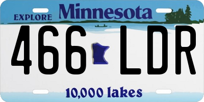 MN license plate 466LDR