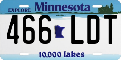 MN license plate 466LDT