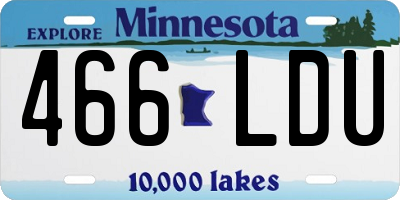MN license plate 466LDU