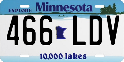 MN license plate 466LDV