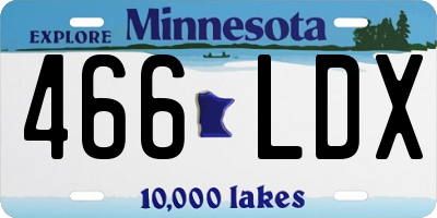 MN license plate 466LDX