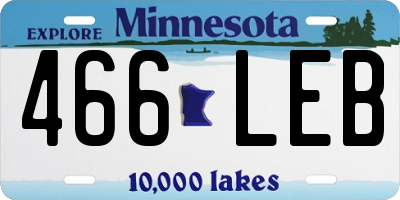 MN license plate 466LEB