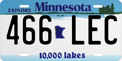MN license plate 466LEC