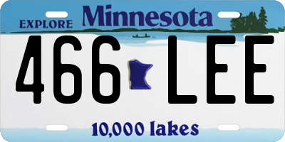 MN license plate 466LEE