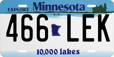 MN license plate 466LEK