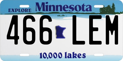 MN license plate 466LEM