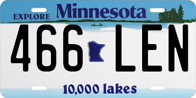 MN license plate 466LEN