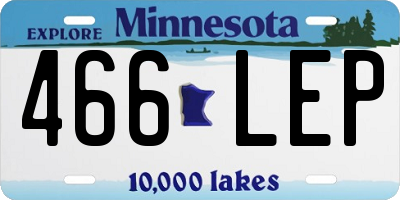 MN license plate 466LEP
