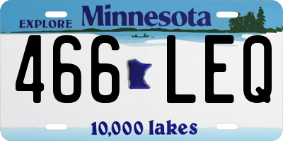 MN license plate 466LEQ