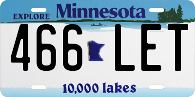 MN license plate 466LET