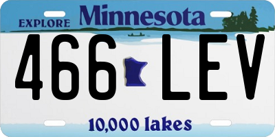 MN license plate 466LEV