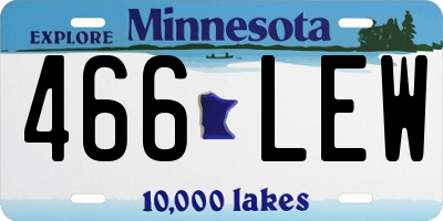 MN license plate 466LEW