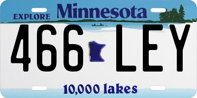 MN license plate 466LEY