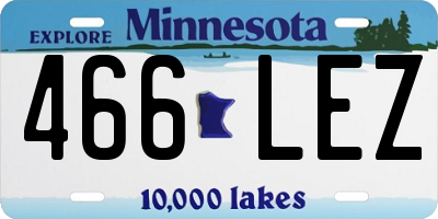 MN license plate 466LEZ