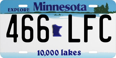 MN license plate 466LFC