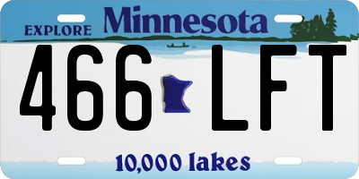 MN license plate 466LFT