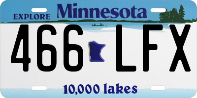 MN license plate 466LFX