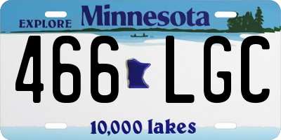MN license plate 466LGC