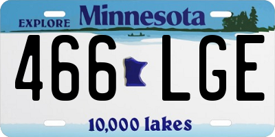 MN license plate 466LGE