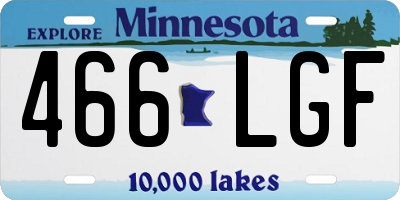 MN license plate 466LGF