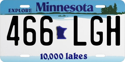 MN license plate 466LGH