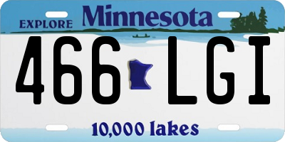 MN license plate 466LGI