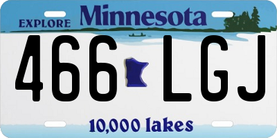 MN license plate 466LGJ