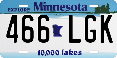 MN license plate 466LGK