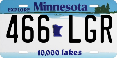 MN license plate 466LGR