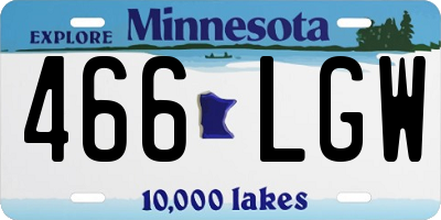 MN license plate 466LGW