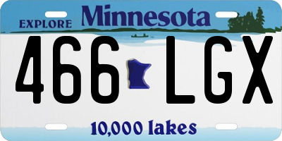 MN license plate 466LGX