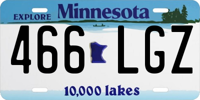 MN license plate 466LGZ