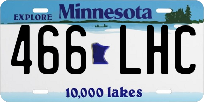MN license plate 466LHC