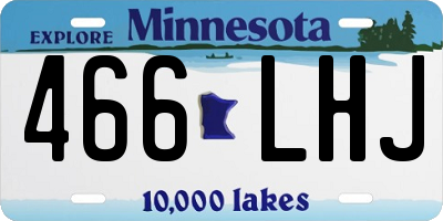 MN license plate 466LHJ