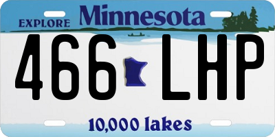 MN license plate 466LHP