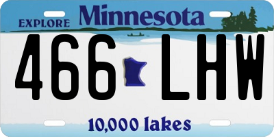 MN license plate 466LHW
